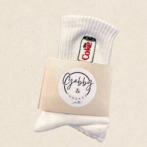 GRIP SOCKS - Embroidered Diet Coke for pilates, yoga, barre, lagree